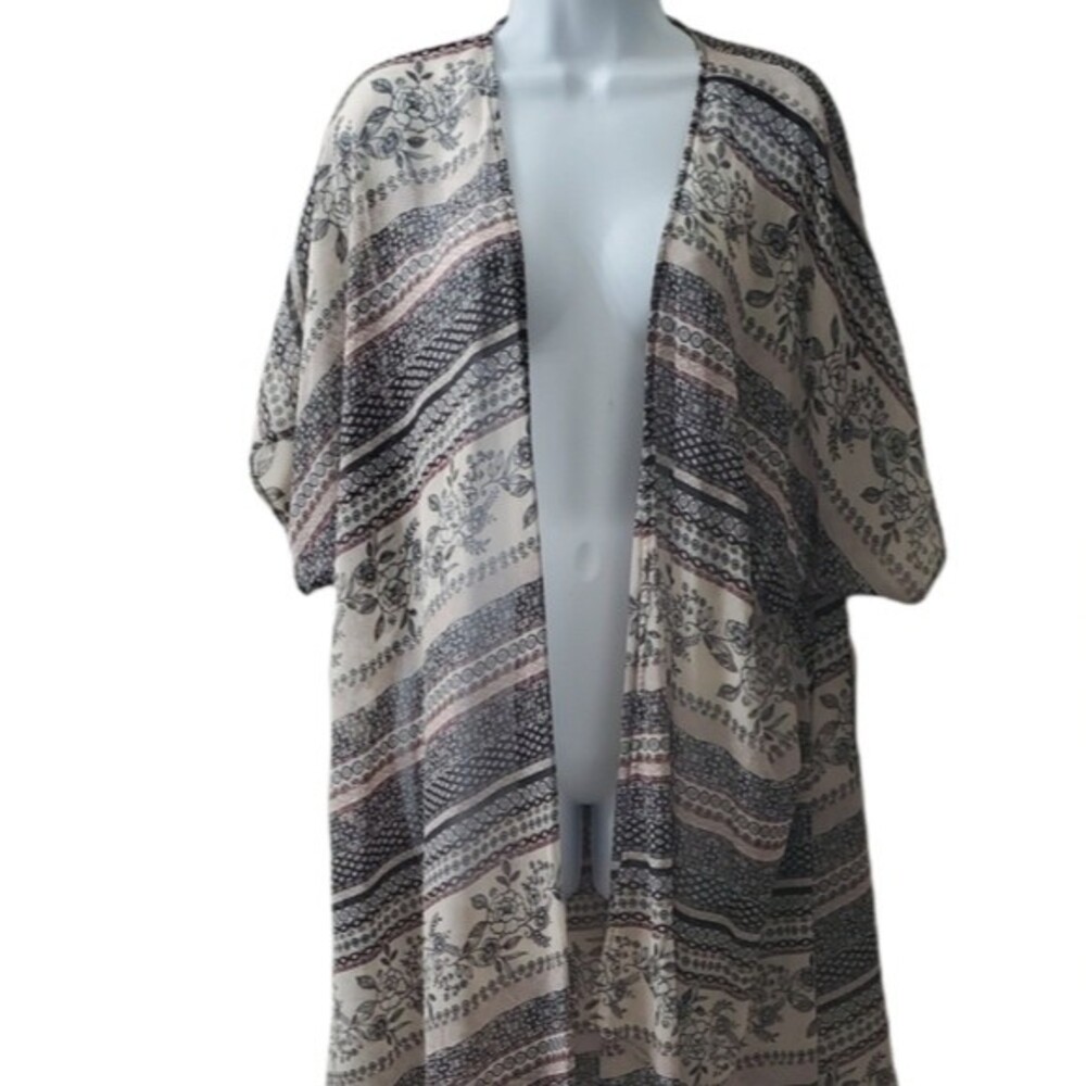 Womens Wishful Park Floral Boho Sheer Open Kimono